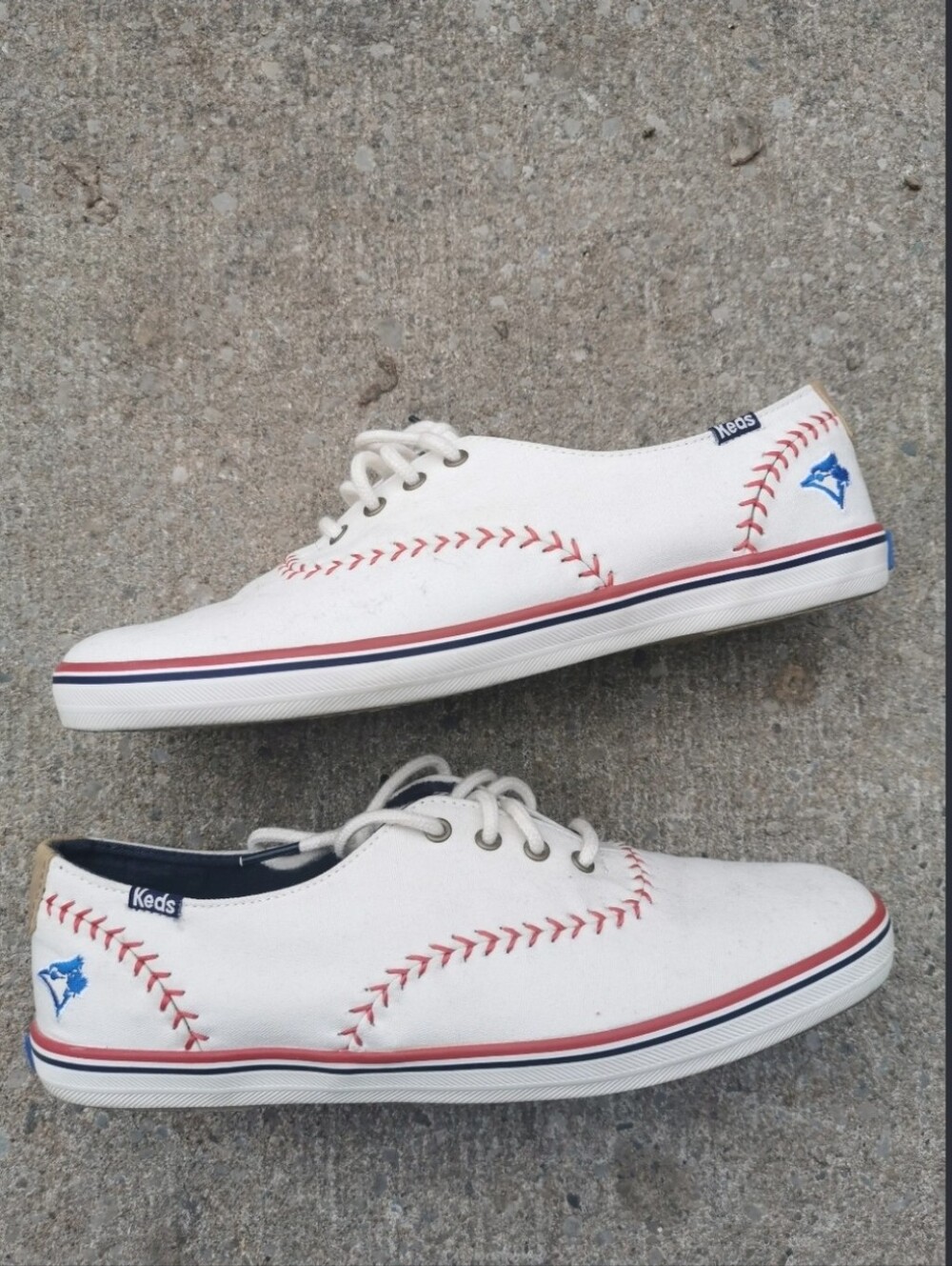 Women's Keds White Canvas Toronto Blue Jays Sneakers Size 8.5